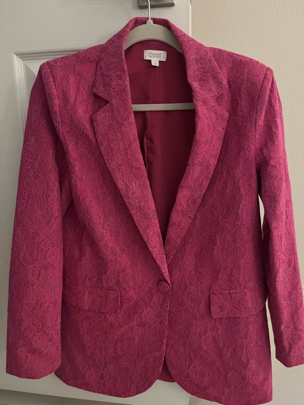 ODDY Women’s Pink Lace Blazer size small - Picture 7 of 9